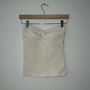 Knit strapless top